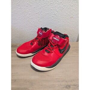 Nike Team Hustle D 9 Kids Basketball Shoes Red Black AQ4225-600 Size 1.5Y